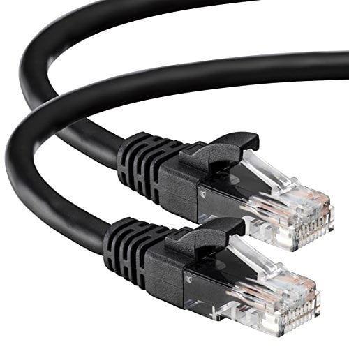 Cat 6 CAT6 Patch Cord Cable 500mhz Ethernet Internet Network LAN RJ45 UTP Black 50FT 
